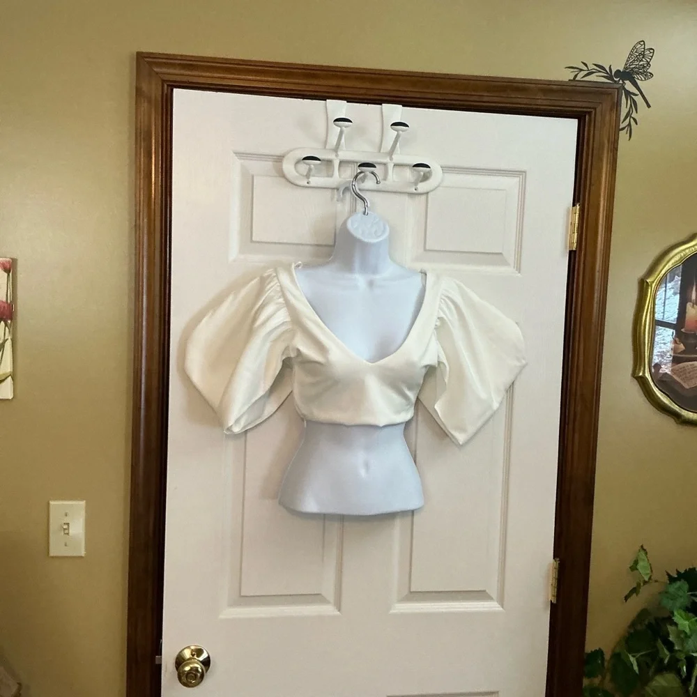 Zara Puff Sleeve Crop Top - Picture 1 of 5